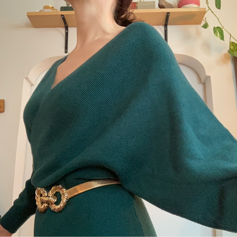 Sweater Dress, cozy and soft, green, size S